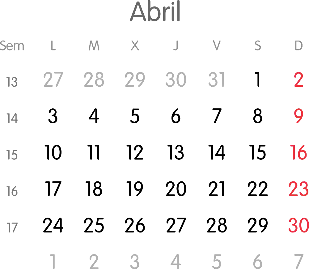 calendario 2023 abril