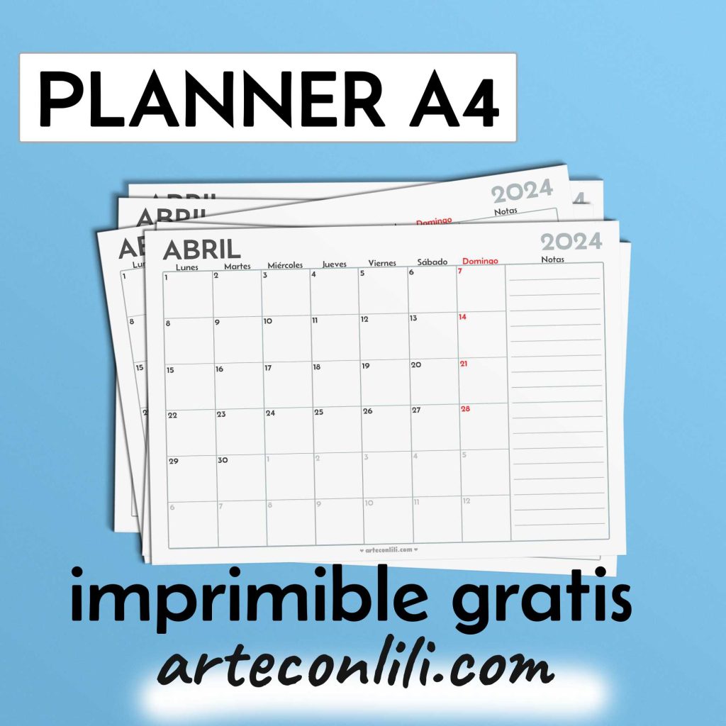 planner 2024 a4 mes